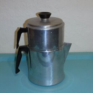 Vintage Mirro Aluminum Stovetop Percolator Coffee Pot 9 Cup Camping RV